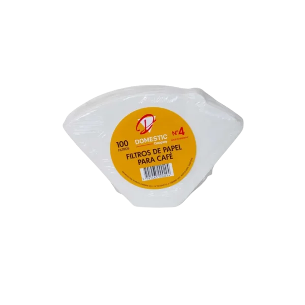 Filtros Papel Domestic Cafetera Electrica X 100 (01) Blanco Filtros Papel Domestic Nro 4 Cafetera Electrica X 100 Blanco